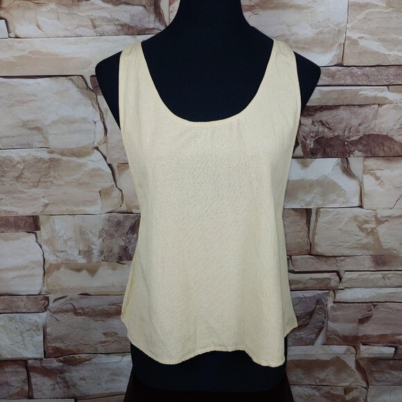 Free People Tank Top Sz XS Viscose Cotton Linen Blend Neutral NWT - Picture 1 of 9
